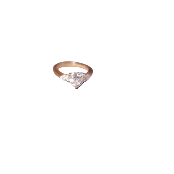 Elegant Moissanite Rose Gold and Silver Ring - Picture 3 of 5